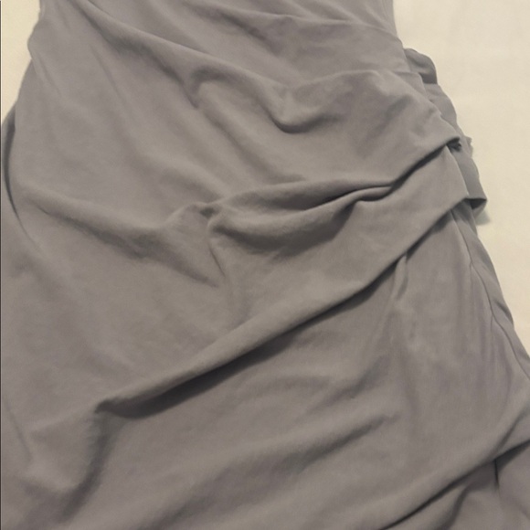 James Perse Light Gray Ruched Dress SZ 3 L cotton modal bodycon designer NWOT - Picture 9 of 14